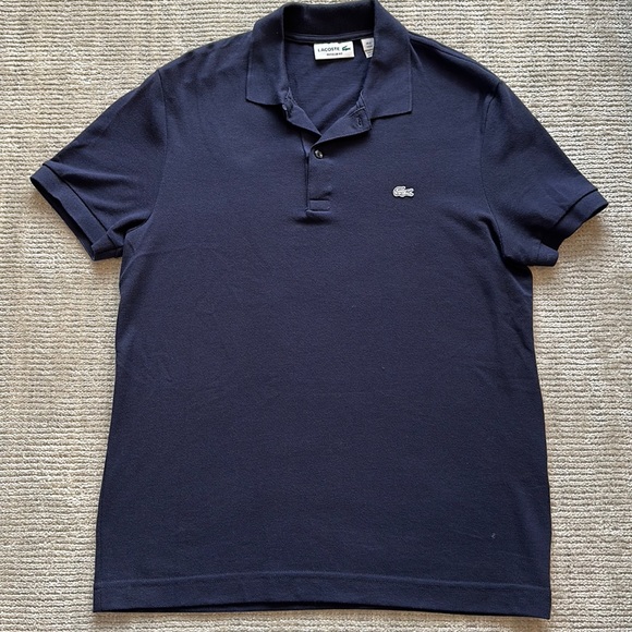 Lacoste Men's Regular Fit Short Sleeve Ribbed Polo Shirt - Picture 1 of 3